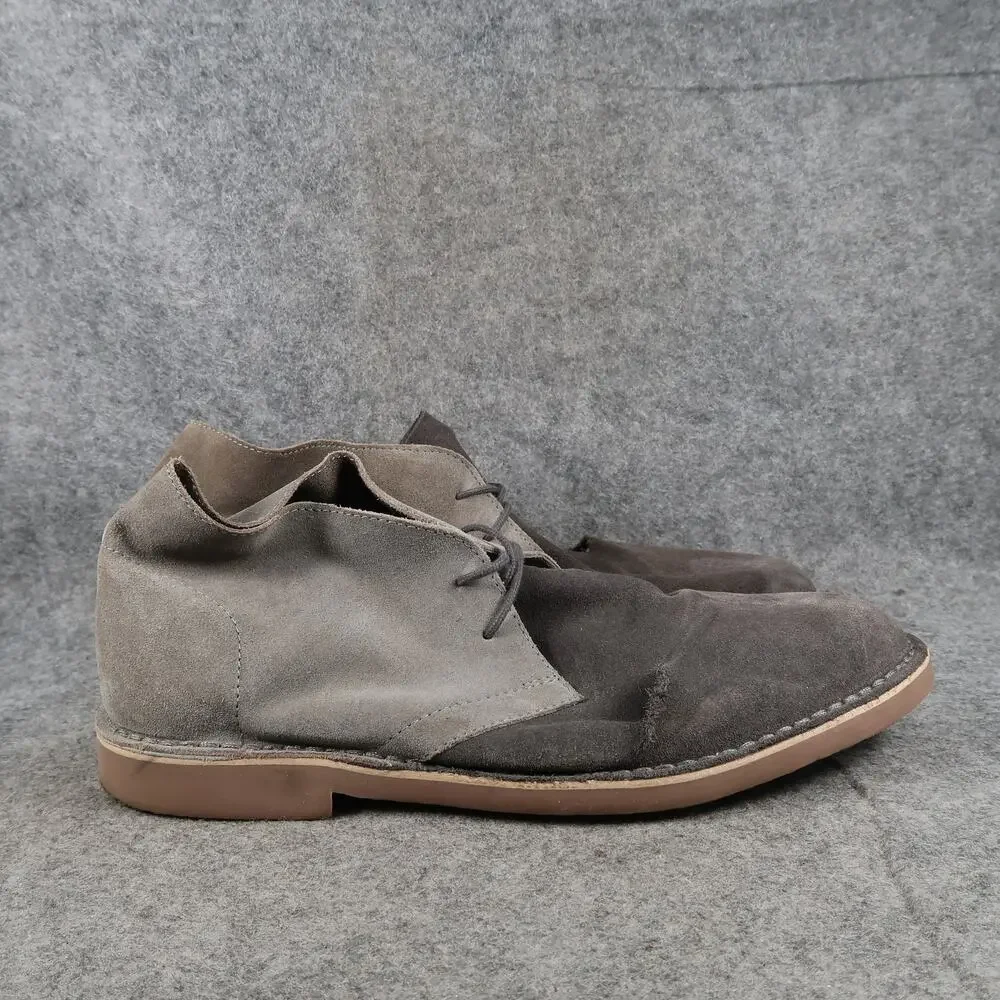Robert Wayne Shoes Mens 10.5 Chukka Boots Leather Two Tone Grey Casual Derby
